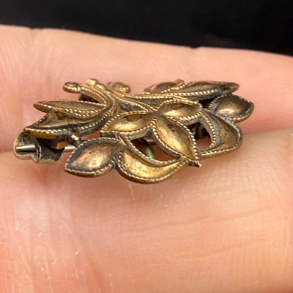 Vintage Gold Filled Watch Fob Brooch Signed MF&W‎